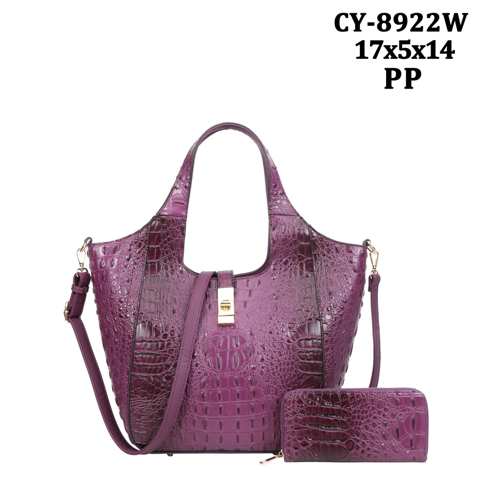 2 In 1 Croc Quality Shoulder Bag with Wallet > Croc & Animal Print